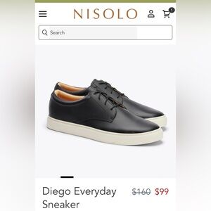 Nisolo Diego Everyday Sneaker | Men’s size 8 | Black Leather